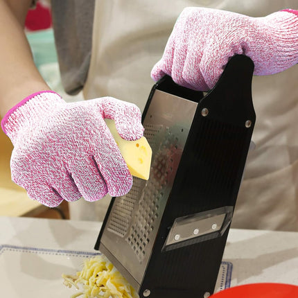 Gants anti-coupure Evridwear de qualité alimentaire, protection de sécurité pour la cuisine (taille M, rose)