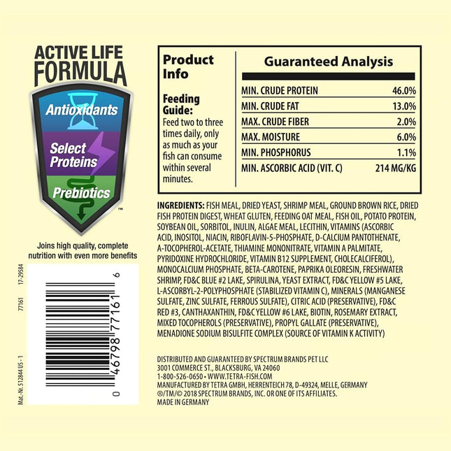 Tetra Tropical Color Flakes, Fish Food With Natural Colour Enhancer For Top & Mid Feeders, 62g, Complete Diet Enhanced With Vitamin C & Carotenoids, Clear Water Formula - Does Not Leach Colour