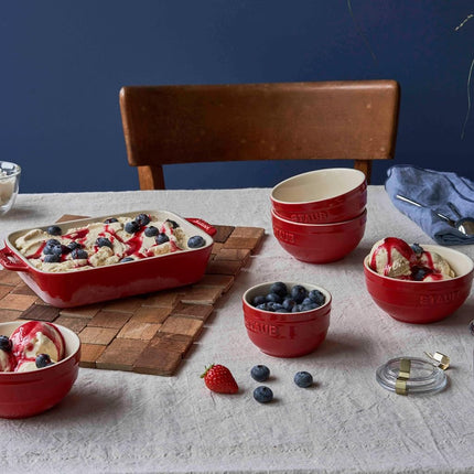 STAUB Ceramics Prep Bowl Set, 2-Piece, Cherry