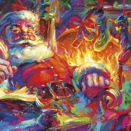 Buffalo Games – Blend COTA - Santa Checks Twice - 500 Piece Silver Select Jigsaw Puzzle Colorful Puzzles for Adults – Precision-Cut Pieces, Beautiful Artwork for Relaxing Fun