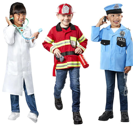 Forum Novelties Child's Frontline: Everyday Heroes Trunk Set (Police, Firefighter, Doctor), Small