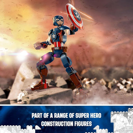 LEGO® Super Heroes Marvel Captain America Construction Figure 76258 Building Toy Set,Avengers Collection, Play and Display Superhero Bedroom Accessory