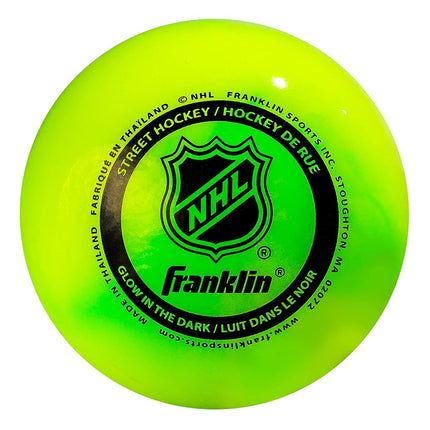 Franklin Sports Street Hockey Ball - Glow in The D