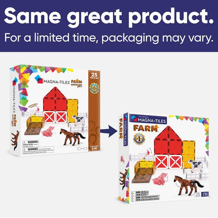 Magna-Tiles Farm Animals 25-Piece Magnetic Construction Set, The ORIGINAL Magnetic Building Brand