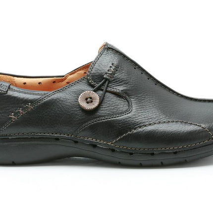 Clarks Unstructured Women's Un.Loop Slip-On Shoe, Black Leather, 7.5 UK