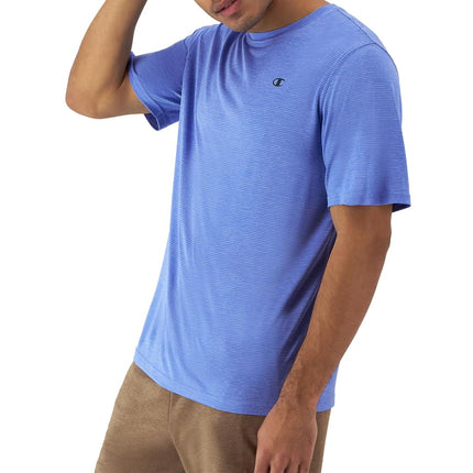 Champion, Novelty Sport, Wicking, Anti-Odor Lightweight Men's T-Shirt, Plaster Blue Heather C Logo, S