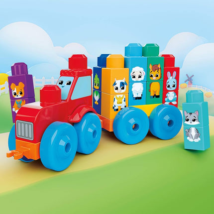 MEGA BLOKS First Builders Build & Match Animal Tractor Toddler Blocks Toy