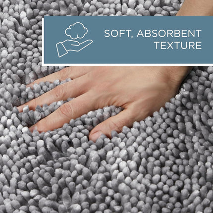 SoHome Spa Step Luxury Plush Chenille Shag Machine Washable Ultra Soft Standard Toilet Lid Cover 18.5"x19.6" Taupe