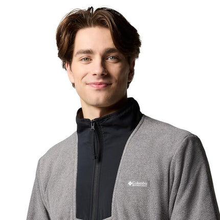 Columbia Men's Sequoia Grove Full Zip Fleece, Full Zip Fleece Jacket, City Grey Heather/Black, X-Large