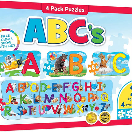 MasterPieces Educativo - Puzles de 4 paquetes de abecedario