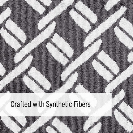 Nautica – Tufted Runner Rug | Baize Chain Design | Modern Home Décor | Non-Slip| Machine Washable | Carpet for Entryway & Hallway | Measures 26” x 96” | Dark Grey and White