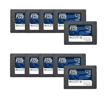 Patriot P220 SSD interno de 128 GB - SATA 3 2.5" - Paquete de 10 unidades de estado sólido al por menor - P220S128G2510