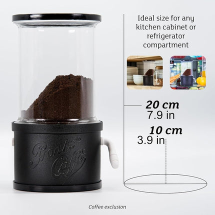 Lavatelli ProntoCaffè Black Coffee Powder Container and Dispenser with Dispenser for Coffee Machines up to 12 Cups, Interchangeable Tin with 10 cm Tin, Compatible with Italian Mocha