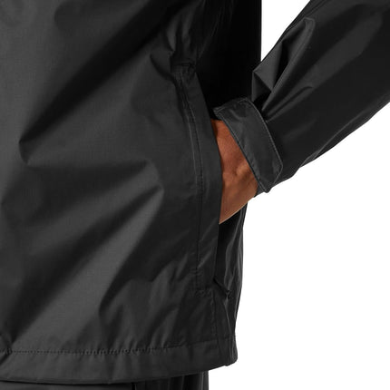 Helly Hansen Men's Loke Lightweight Hooded Waterproof Windproof Breathable Rain Coat Jacket, 990 Black, X-Large