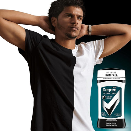 Degree Men UltraClear Antiperspirant Protects from Deodorant Stains Black + White Mens Deodorant 2.7 oz, 2 Count