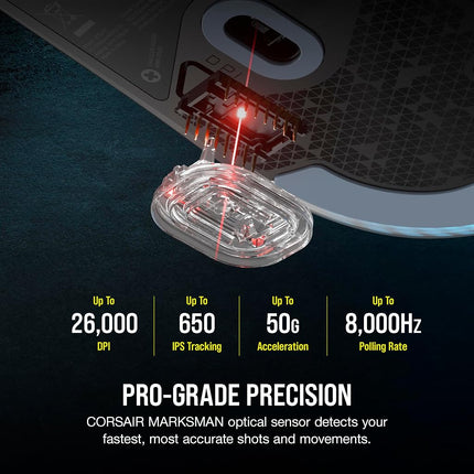 Corsair M75 Wired RGB Lightweight FPS Gaming Mouse � 26,000 DPI � Swappable Side Buttons � PC � Black
