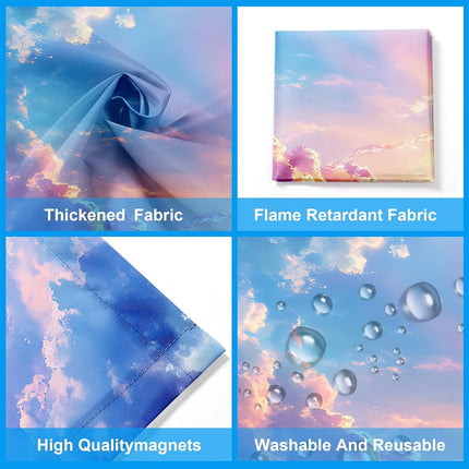 2 Pack Fluorescent Light Covers- 4 x 2 Feet Magnetic Ceiling Light Cover Room Supplies (Sunset)