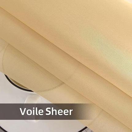 SpaceDresser Waterproof Outdoor Sheer Curtains for Patio - 2 Panels Rod Pocket Indoor Voile Sheer Curtain for Living Room,52W x 96L inch, Beige