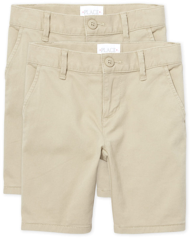 The Children'S Place Girls Chino Shorts, Sandy 2-p
