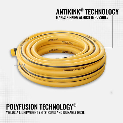 Stanley Fatmax Professional Grade Water Hose, 50' x 5/8", Yellow 500 PSI