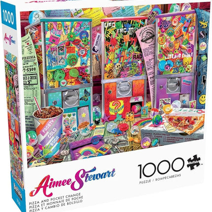 Buffalo Games - Aimee Stewart - Pizza and Pocket Change - 1000 Piece Adult Challenging Jigsaw Puzzle Perfect for Game Nights - Finished Puzzle Size 26.75 x 19.75