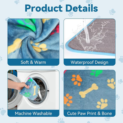 YUEPET 3 Pack Waterproof Guinea Pig Blankets, Fleece Cage Liners, M