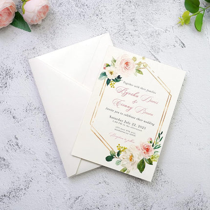 PONATIA 50 PCS/Pack A7 Envelopes, 5.25 x 7.5'' Shiny Ivory Envelopes, Perfect 5x7 Envelopes for Wedding Invitation Cards, Christmas Gift Cards Envelopes, Acrylic Invitations, Photos