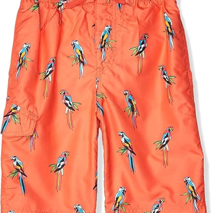 Kanu Surf Bañador de playa Echo de secado rápido para niños, UPF 50+, diseño de loros, coral, grande (7)