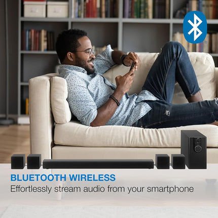 Système de cinéma maison 5.1 iLive Electronics avec Bluetooth, 6 enceintes surround, mural, télécommande incluse, noir (IHTB159B)