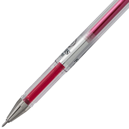 Bolígrafo de gel Pentel Arts Slicci de 0.25 mm, tinta rosa, caja de 12 (BG202-P1)