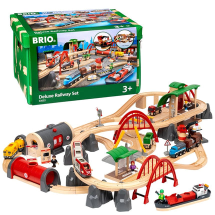 BRIO World Deluxe Wooden Railway Train Set & Track