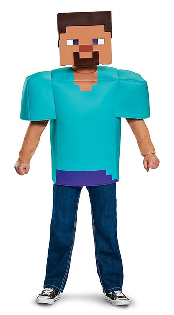 Minecraft Steve Costume for Boys, Halloween Costumes For Boys Size L