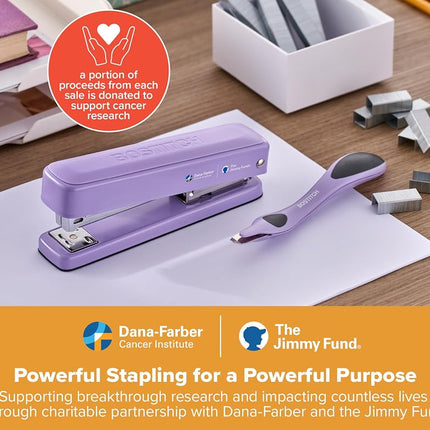 Bostitch Titan Heavy Duty Metal Stapler, 50 Sheet Capacity with 1250 Staples and Ergonomic Staple Remover, Jam Free Stapling, Full Strip Stapler for Desk, Office and Classroom, Purple