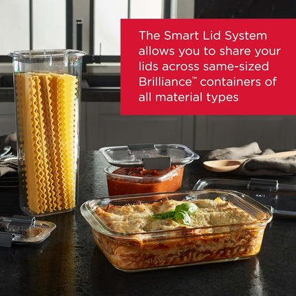 Rubbermaid Brilliance Glass Storage Set of 9 Food Containers with Lids (18 Pieces Total)