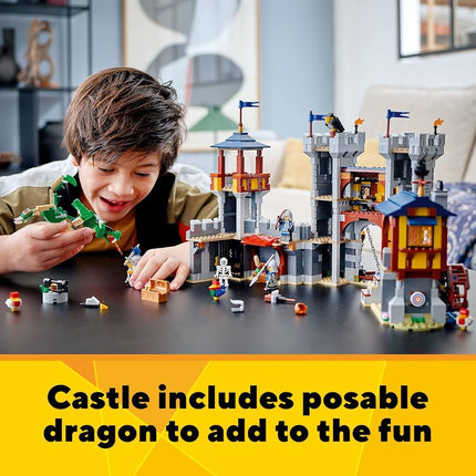 LEGO Creator 3in1 Medieval Castle 31120 Building Kit; Castle with Moat and Drawbridge, Plus 3 Minifigures; New 2021 (1,426 Pieces), Multicolor,Standard