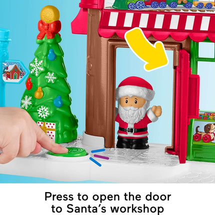 Fisher-Price Little People Toddler Toys Christmas Wonderland Toy Set with Santa Elf & Reindeer Figures for Ages 1+ Years