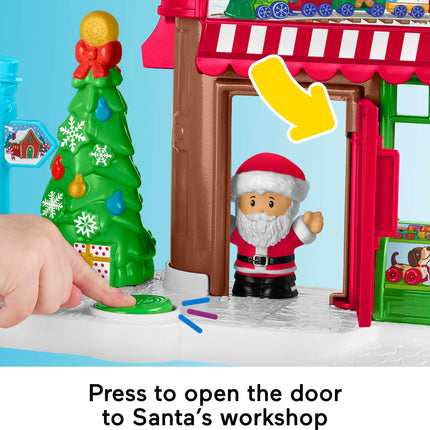 Coffret de jeu Fisher-Price Little People, La Magie de Noël, avec figurines Père Noël, Lutin et Rennes, pour les 1 an et plus