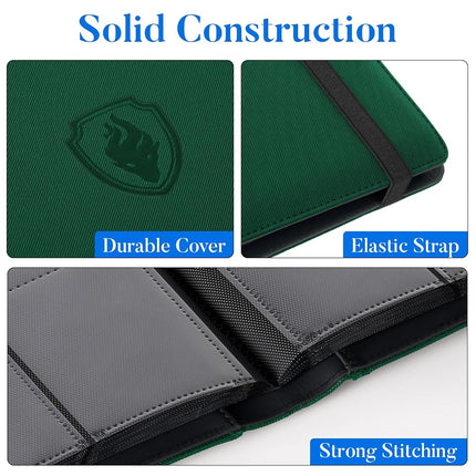 Premium 9 Pocket Card Binder for 540 Cards, Fabmaker PU Trading Card Binder