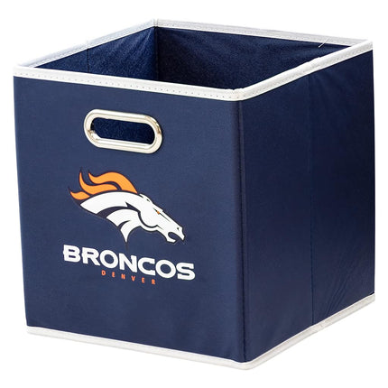 Franklin Sports NFL Denver Broncos Collapsible Storage Bin NFL Folding Cube Storage Container Fits Bin Organizers Fabric NFL Team Storage Cubes One Size