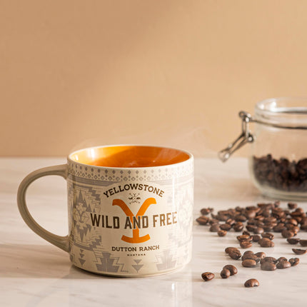 Zak Designs Yellowstone Ceramic Coffee Mug for Hot Drinks at Home, Collectible Keepsake (15 oz, Dutton Ranch)