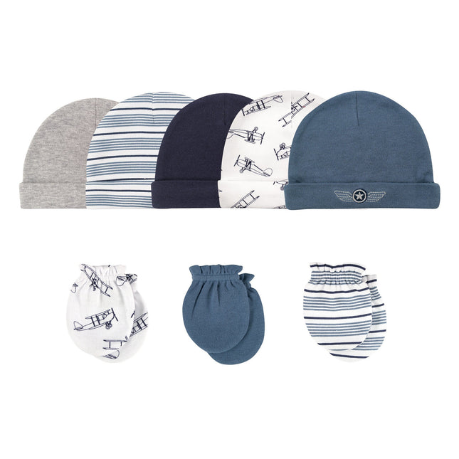 Hudson Baby Infant Cotton Cap and Scratch Mitten S