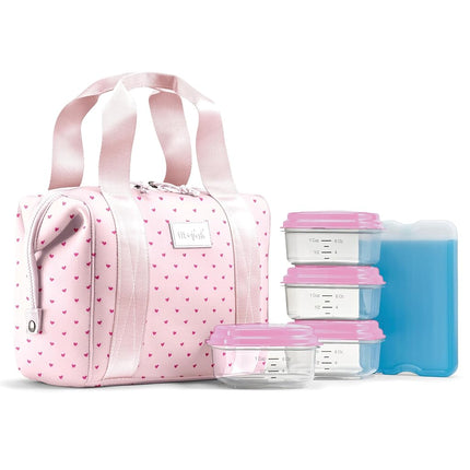 Fit & Fresh - Bolsa de neopreno para almuerzo para mujer, bolsa de almuerzo térmica para el trabajo, lonchera grande resistente a desgarros y manchas para mujer con recipientes y hielo