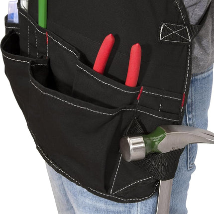 Dickies 16-Pocket Workshop Bib Apron, Durable Canvas Construction, Reinforced Edges, Adjustable Belt, Black