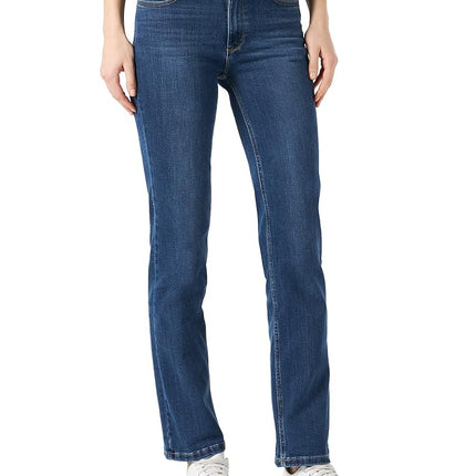 Wrangler Women's High Rise True Straight Fit Jean, Hudson, 4W x 34L