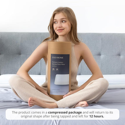 Memory Foam Pillows, Bed Pillow for Sleeping, Cooling Pillows for Neck and Shoulder Pain, Soft Pillow for Side Sleepers, Standard Pillow Cube, Back Neck Support Pillow for Bed (1 Pack, 4" H)