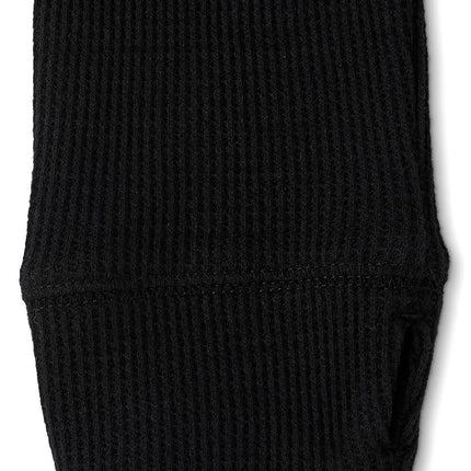 The Children's Place Girls' Basic Long Sleeve Thermal Henley Tops, Black, X-Small
