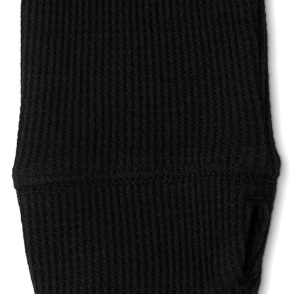 The Children's Place Girls' Basic Long Sleeve Thermal Henley Tops, Black, X-Small