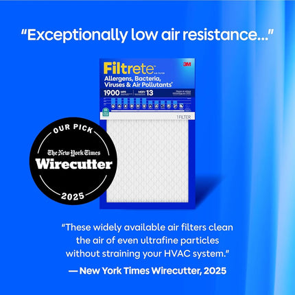 Filtrete 14x30x1, AC Furnace Air Filter, MPR 1900, Healthy Living Ultimate Allergen, 2-Pack (exact dimensions 13.81 x 29.81 x 0.78)