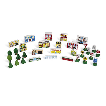 Melissa & Doug Wooden Town Play Set (Frustration-Free Packaging)