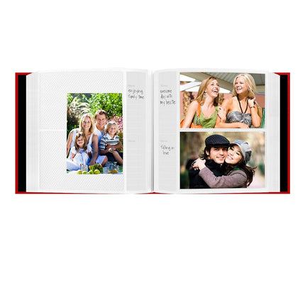 Pioneer Photo Albums 200-Pocket Sewn Leatherette Frame Cover Photo Album, 4 by 6-Inch, Red